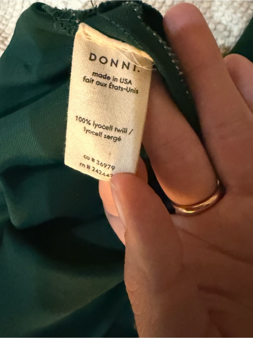 DONNI. Emerald Green Elastic Waist Trousers - Picture 6 of 7